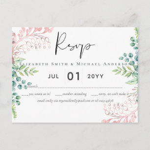 Rosa Dourado Greenery Wedding RSVP MENU