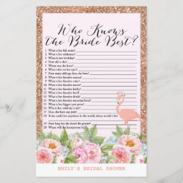 Rosa Dourado jogo do Chá de panela Flamingo IMPRES