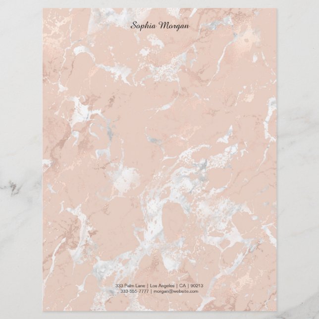 Rosa Dourado Marble, Nome/Informações de Contato e (Frente)