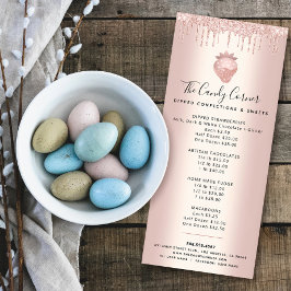 Rosa Dourado Menu de Sobremesa de Colher de Morang