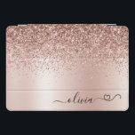 Rosa Dourado - Nome do Monograma do Metal com Lant<br><div class="desc">Rosa Dourado - Folha cor-de-rosa esmaecida Folha metálica Brilhante Brilho Metálico Monograma Nome Laptop com assinatura monográfica coração cursivo. Isto faz o doce e perfeito aniversário de 16 anos, casamento, chá de panela, aniversário, chá de fraldas ou festa de solteira presente para alguém que ama luxo de luxo e estilos...</div>