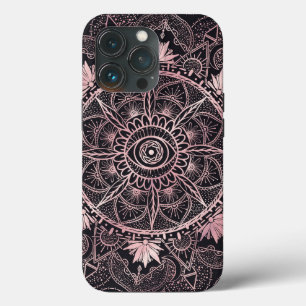 Rosa Dourado Olho Mandala Black Design