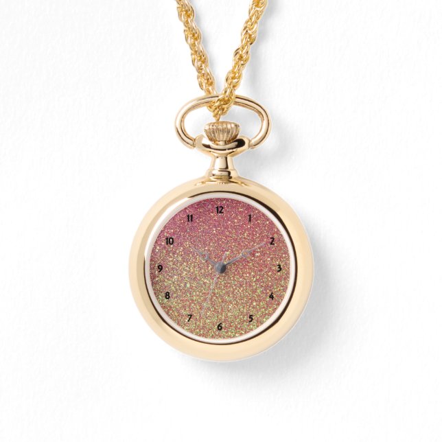 Rosa Dourado relâmpago Dourado à volta do relógio  (Frente)