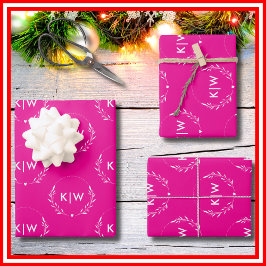 Rosa e Branco | Monograma de Iniciais Modernos