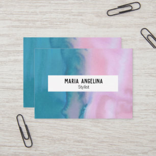 Rosa e cartão de visita abstrato 2 da aguarela da