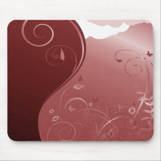 Rosa e Mousepad floral vermelho