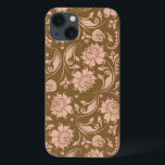 Rosa e teste padrão floral de Brown<br><div class="desc">Teste padrão floral sem emenda. Flores bege em um fundo do ouro. © e ® Bigstock® - todos os direitos reservados.</div>