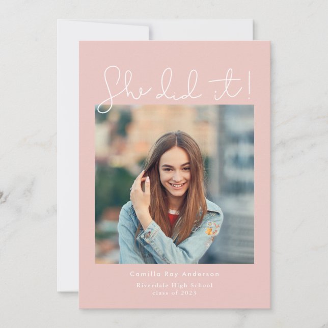 Rosa Ela Fez O Anúncio De Foto De Graduação (Frente)