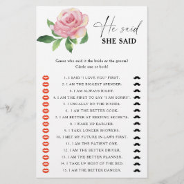 Rosa - Ele disse que ela disse jogo chá de panela