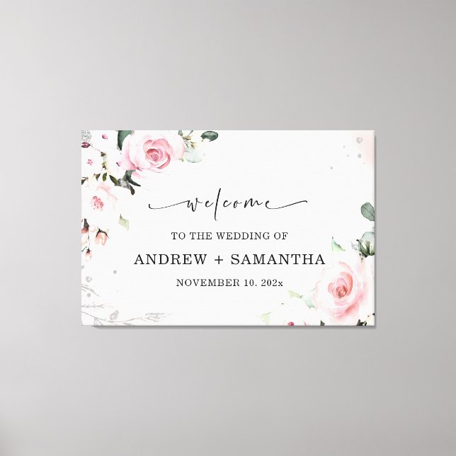 Rosa empoeirada Elegante e decoração de cinza (Frente)