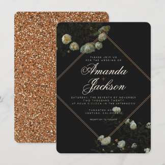 "Rosa Escuro" - Convite para Casamento de Cartão P