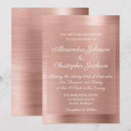 Rosa Esmagado - Convite Elegante Dourado Rosa