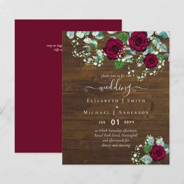 ROSA Eucalyptus Weding BUDGET Burgundy (Frente/Verso)