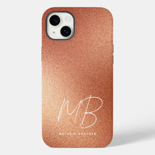 Rosa Faux Gold Foil Minimalista Dois Monogramas