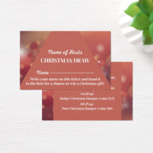 Rosa Festivo, Festa de Natal Bilhetes de Raffle