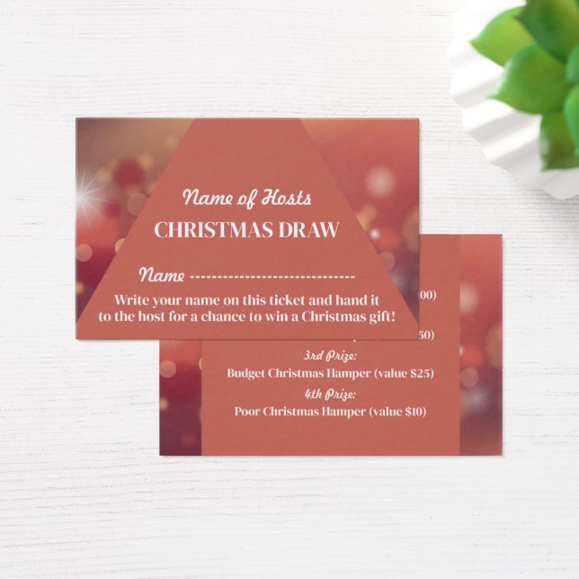 Rosa Festivo, Festa de Natal Bilhetes de Raffle (Mesa)