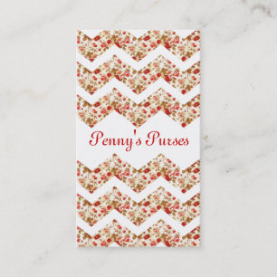 Rosa floral do cartão de visita de Chevron do