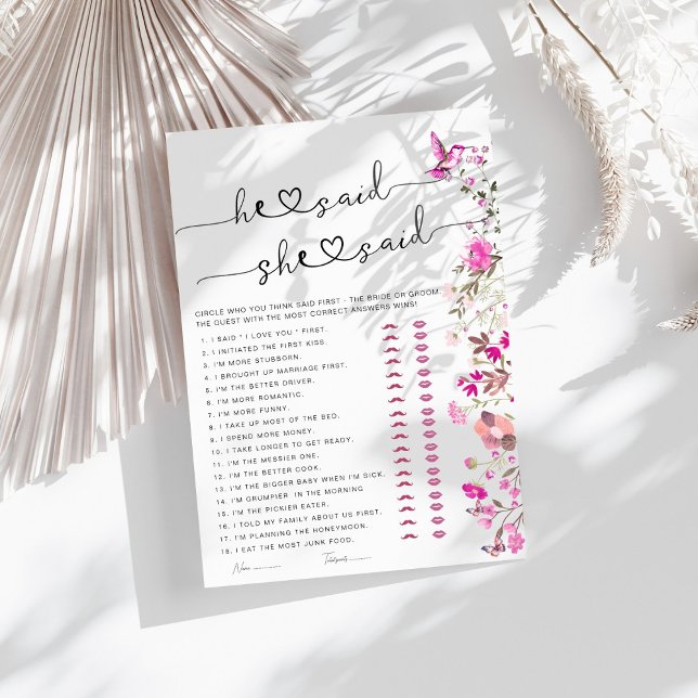 Rosa Floral Ele Disse Que Disse Jogo Chá de panela (Criador carregado)