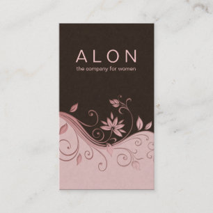 Rosa floral elegante do cartão de visita da