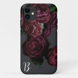Rosa Floral Escuro Elegante - Capa de telefone Mon