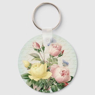Rosa floral feminino chaveiro