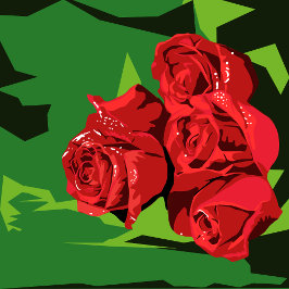 Rosa floral, poster simples minimalista moderna