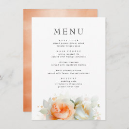 Rosa Flores Verão Boho Menu Botânico