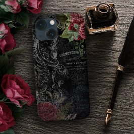 Rosa francês vitoriano escuro Ephemera