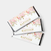 Rosa Garden Girl Baptism Chocolate Candy Wrapper