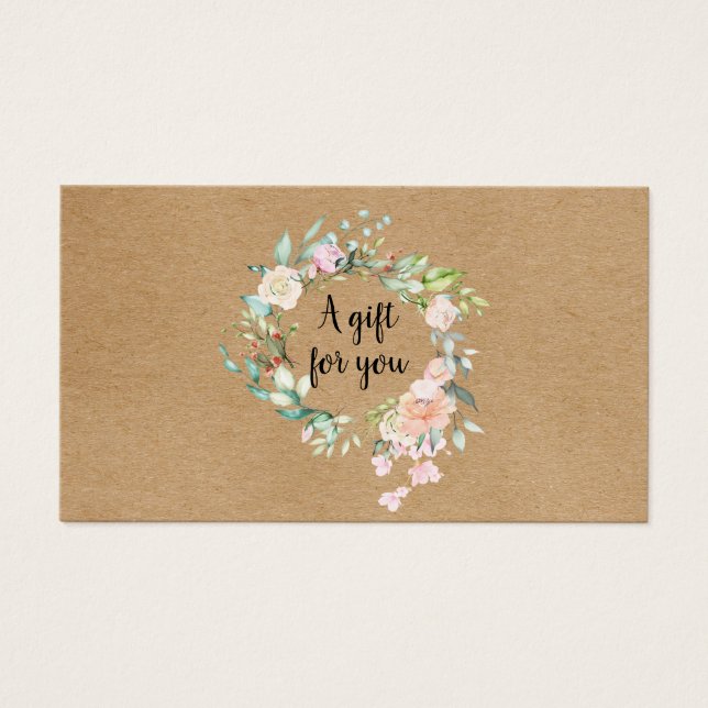Rosa Garland Rustic Kraft Gift Card (Frente)