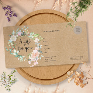 Rosa Garland Rustic Kraft Gift Certificate