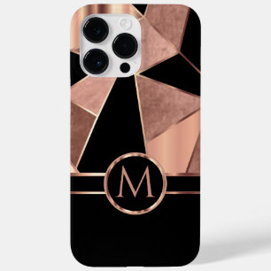 Rosa geométrico Dourado e Black Case-Mate iPhone 