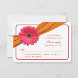 Rosa Gerber Daisy Fita Laranja Casamento RSVP