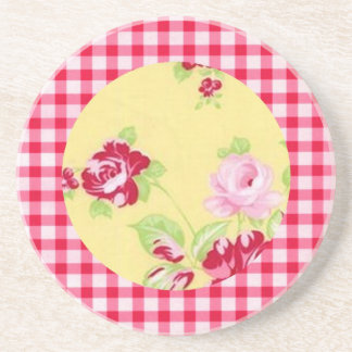 Rosa Gingham Porta copos