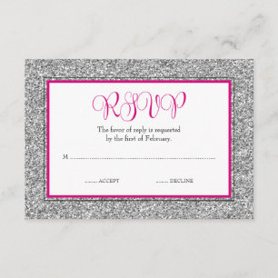 Rosa Glam RSVP da prata do brilho do falso