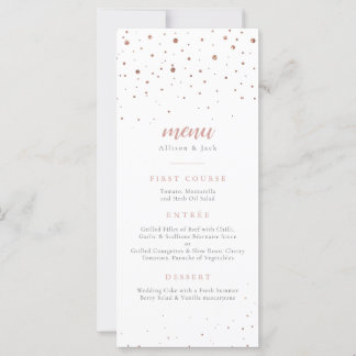 Rosa Glitter Classic Wedding Menu