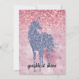 Rosa Glitzy Brilhante Roxo Unicórnio