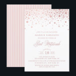 Rosa Gold Foil Confetti Bat Mitzvah Convite<br><div class="desc">O convite moderno e feminino do Bat Mitzvah,  com pontos falsos de confete rosa dourado. Itens correspondentes estão disponíveis.</div>