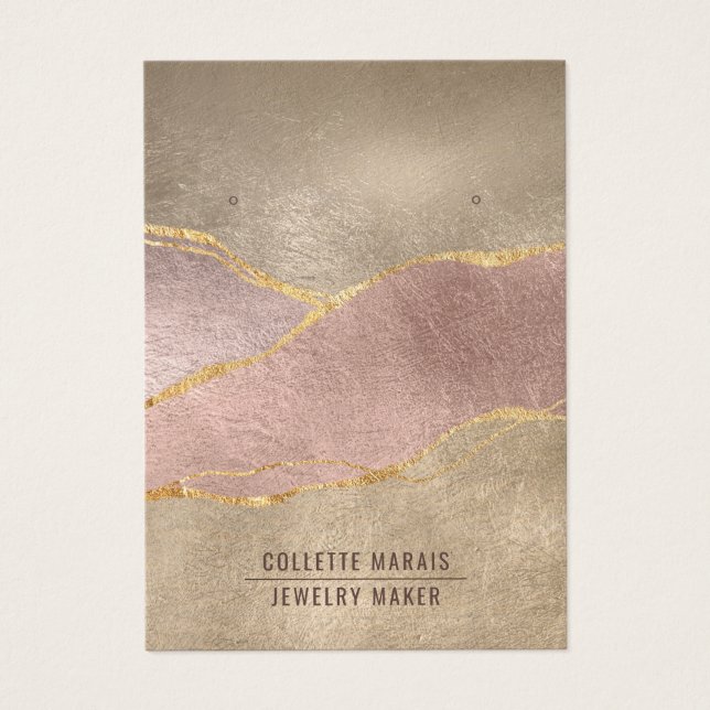 Rosa Gold Foil Glitter Earring Jewelry Display (Frente)