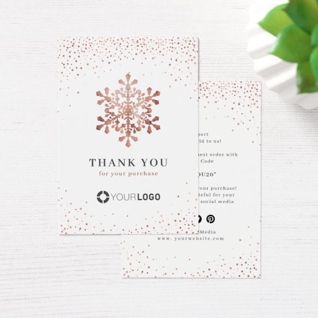 Rosa gold Snowflake Natal Obrigado A Inserir (Mesa)
