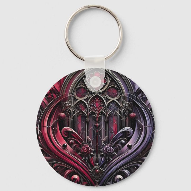 Rosa gótica Arches Chaveiro - Um Acessório Negrito (Frente)