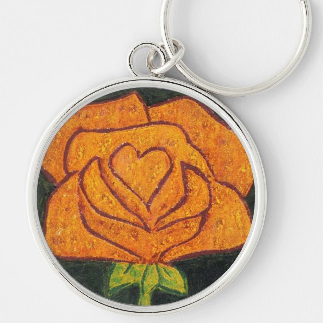 "Rosa Heart #2" Floral Chaveiro (Frente)