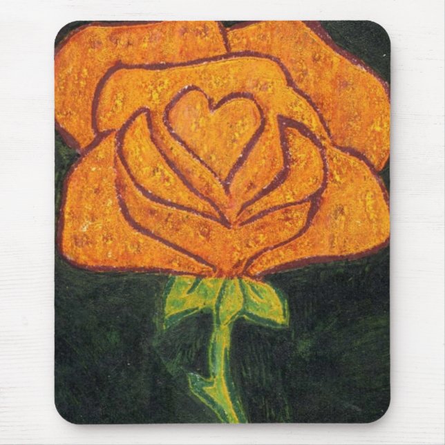 "Rosa Heart #2" Floral Mousepad (Frente)