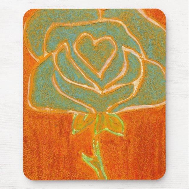"Rosa Heart #4" Floral Mousepad (Frente)
