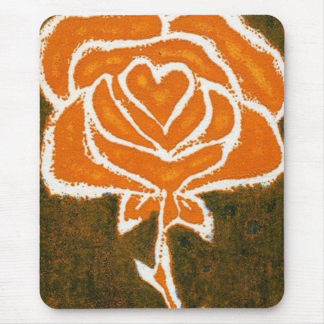 "Rosa Heart #8" Floral Mousepad (Frente)