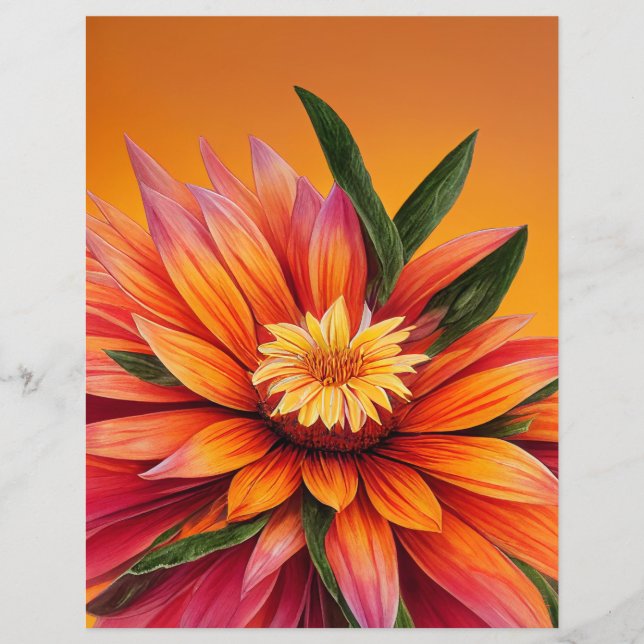 Rosa, laranja e flor amarela lindos (Frente)