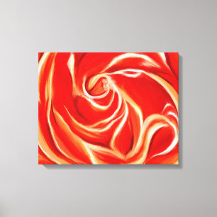 Rosa laranja na Canvas