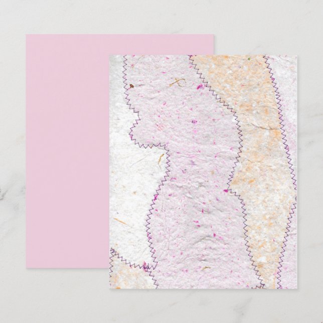 Rosa Lavanda Laranja Scrapbook Costurado à Mão (Frente/Verso)