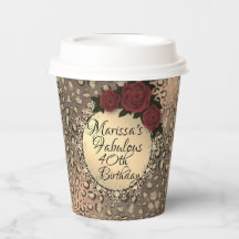 Rosa-Leopardo-Chic aniversário de 40 anos fabuloso