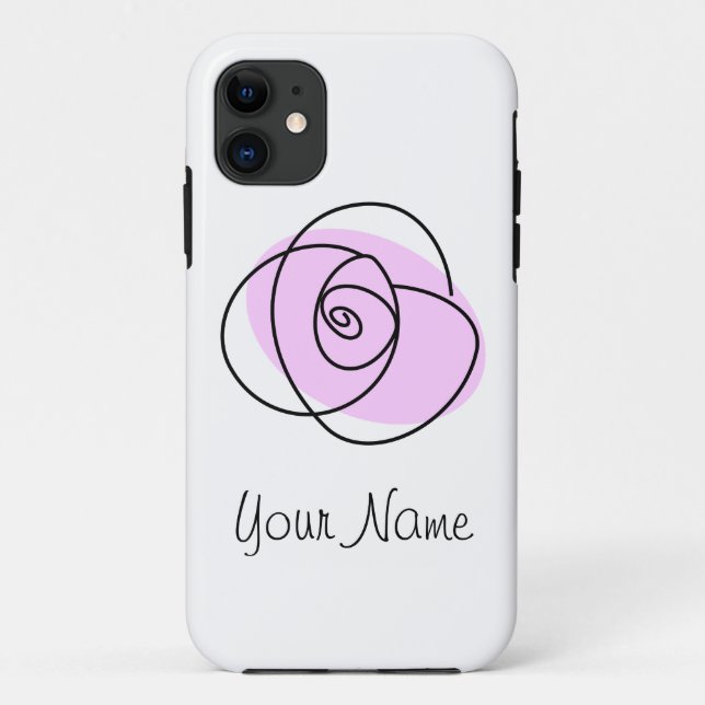 Rosa Lilac 'Name' capas de iphone (Verso)